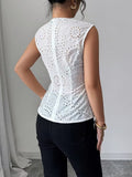 Ninonine "Seraphina" | Embroidered Eyelet Square-Neck Top