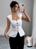 Ninonine "Seraphina" | Embroidered Eyelet Square-Neck Top
