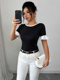 Ninonine "Elodie" | Ruffle-Sleeve Dual Back-Bow Top