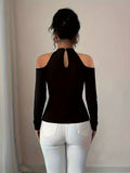 Ninonine "Evangeline" | Off-Shoulder Lace-Appliqué Peplum Top