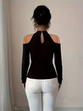 Ninonine "Evangeline" | Off-Shoulder Lace-Appliqué Peplum Top