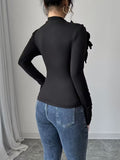 Ninonine "Seraphina" | 3D Floral Appliqué Knit Top