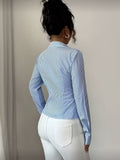 Ninonine "Lucille" | Ruched Striped Tailored Shirt