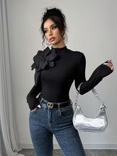 Ninonine "Seraphina" | 3D Floral Appliqué Knit Top