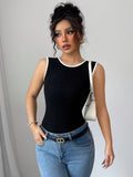 Ninonine "Amélie" | Contrast Trim Ribbed Back-Bow Vest