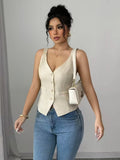Ninonine "Elysée" | Tailored Button-Front Sleeveless Vest