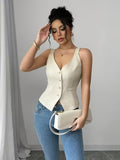 Ninonine "Elysée" | Tailored Button-Front Sleeveless Vest