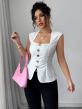 Ninonine "Seraphina" | Embroidered Eyelet Square-Neck Top