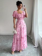Ninonine "Mariposa" | Butterfly Pattern Batwing Sleeve Maxi Dress