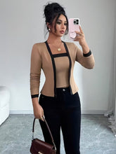 Ninonine "Valerie" | Contrast Piping Faux-Layered Top