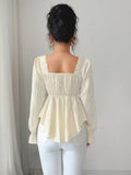 Ninonine "Céline" | French-Style Bow-Front Peplum Blouse