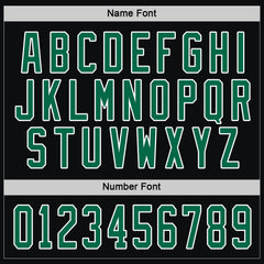Custom Black Kelly Green-White Hockey Jersey