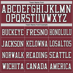Custom Burgundy White-Black Mesh Authentic Football Jersey