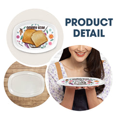 Mama Bear Floral Style - Birthday, Loving Gift For Mom, Mother, Grandma, Grandmother - 3D Inflated Effect Printed Personalized Plate