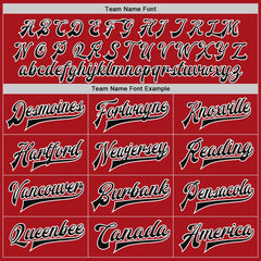 Custom Red Black-White Bomber Full-Snap Varsity Letterman Two Tone Jacket