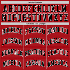 Custom Red Black-White Authentic Throwback Basketball Jersey