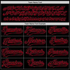 Custom Black Black-Red Hockey Jersey