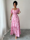 Ninonine "Mariposa" | Butterfly Pattern Batwing Sleeve Maxi Dress