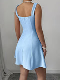 Ninonine "Elodie" | Pearl-Encrusted Square Neck Fit & Flare Dress